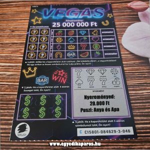 VEGAS teljesen valósághű egyedi kaparós sorsjegy ajándék | prémium minőségű, színes lekaparható felületekkel ellátott és kétoldalas - Image 9