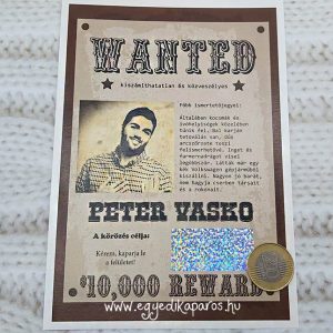Wanted kaparós körözési poszter