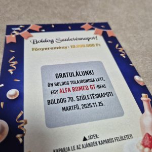 egyedi-szuletesnapi-ajandek-70-auto-kaparos-sorsjegy-meglepetes