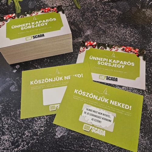 ceg vallalkozas kaparos sorsjegy keszites egyedi lekaparhato szoroanyag bolt rendezveny promocio