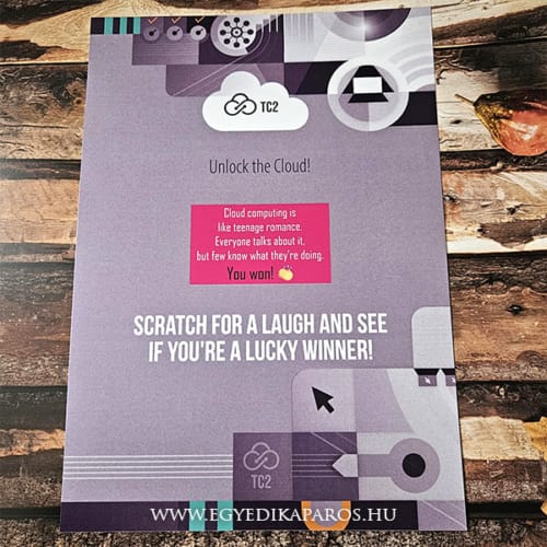 ceges kaparos sorsjegy lap vicces nyeremeny rendezveny lekaparhato egyedi logo arculat2