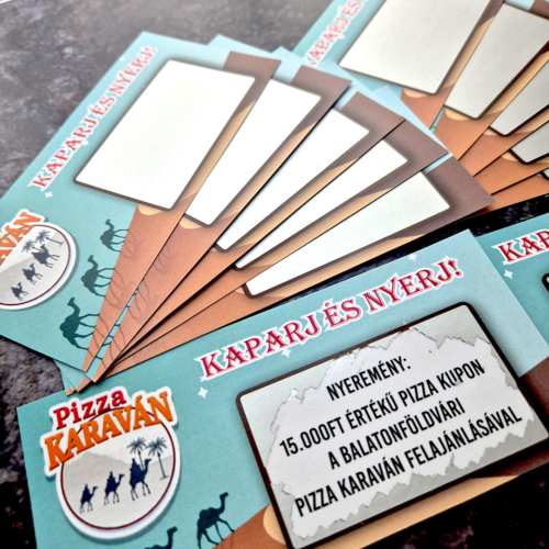 pizza karavan ceges promocio egyedi kaparos sorsjegy kedvezmeny kupon