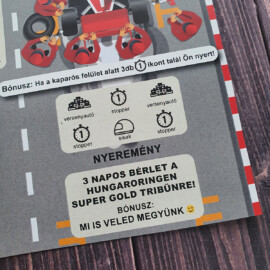elmenyajandek f1 jegy hungaroring atadas otletesen kreativan stilusosan egyedi kaparos sorsjegy ajandek 1