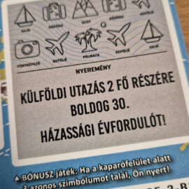 utazas ajandek atadas otletesen kreativan stilusosan egyedi kaparos sorsjegy ajandek 30