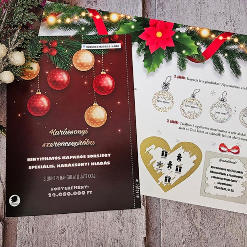 Kinyithatós kaparós sorsjegy - Limitált kiadás, A4-es méretté kinyitható, bármilyen alkalomra főkép