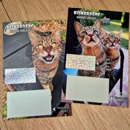 Kiskedvenc saját állatos fényképes egyedi ötletes kreatív kaparós sorsjegy ajándék