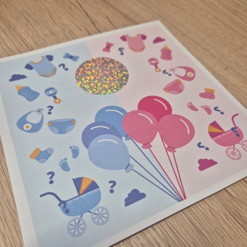 Lufis kaparós sorsjegy ajándék a baba nemének bejelentéséhez