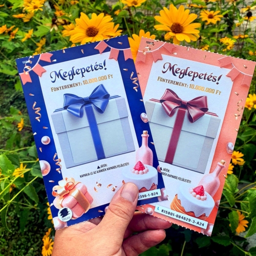 Meglepetés valósághű 2 oldalas egyedi kaparós sorsjegy kreatív ajándék ötlet