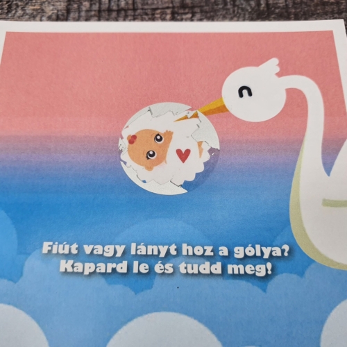 Mit hoz a gólya? Fiú vagy lány? Gender party és neme bejelentő kaparós sorsjegy