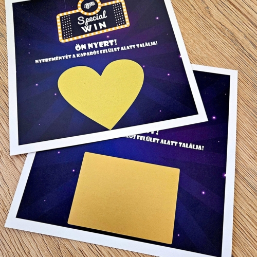 Special win egyedi kaparós sorsjegy ajándék kreatív ajándék ötlet