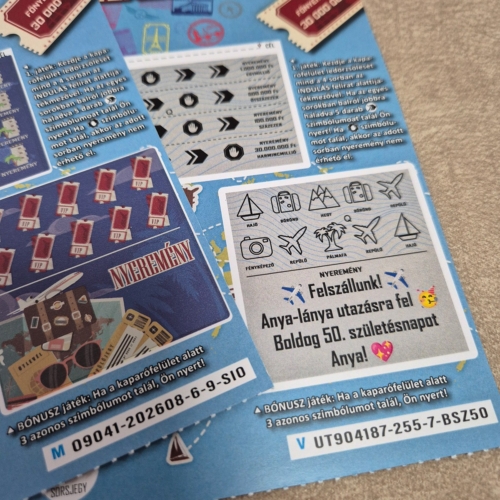 vilagutazo valosaghu premium 2oldalas egyedi kaparos sorsjegy ajandek 10